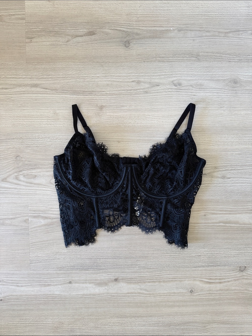 Authentic By Anthropologie Hourglass Lace Corset Top / Longline Bustier Bralette